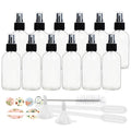 STARSIDE 12 Pack Clear Glass Spray Bottles: Fine Mist Sprayer for Essential Oils & Cleaning - Complete Set