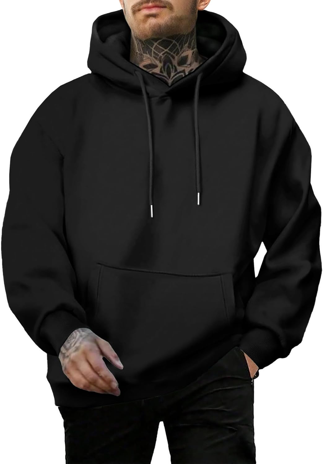Casual Cotton Essentials Hoodie Pullover for Men by PLEPAN