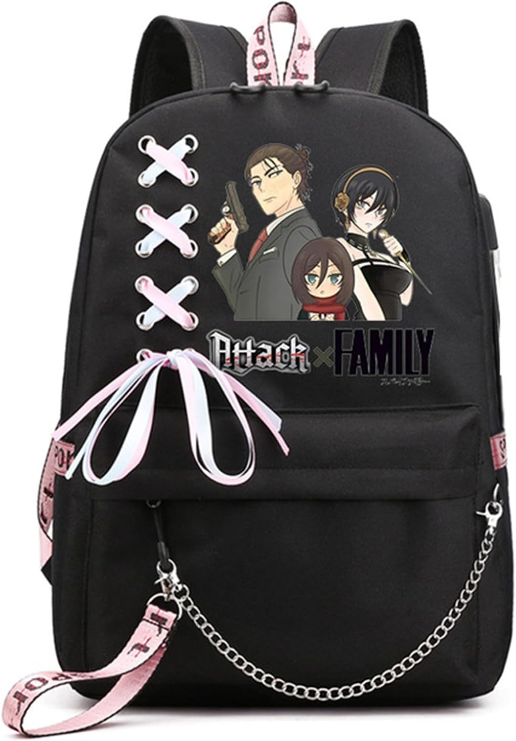 ISaikoy Anime Anya Forger Backpack with USB Port for School