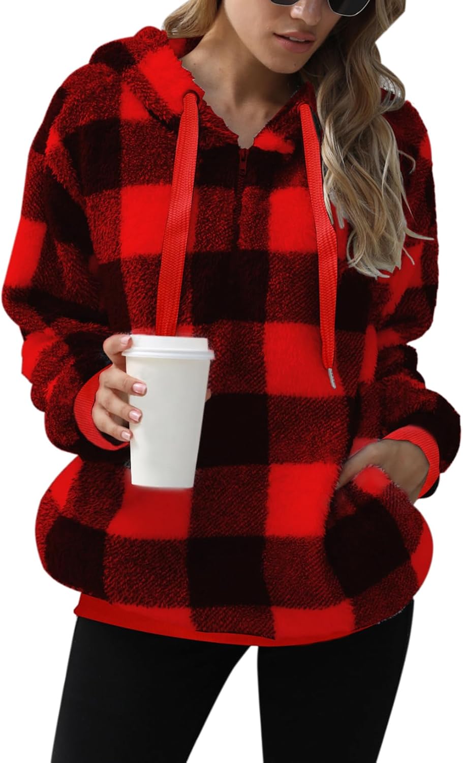 Nirovien Womens Sherpa Pullover Hoodie for Cozy Warmth