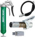 LockNLube Heavy-Duty Pistol Grip Grease Gun - Locks On, Won't Leak