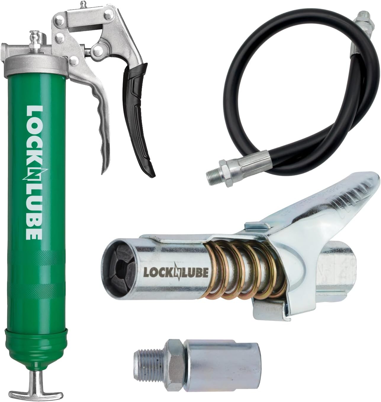 LockNLube Heavy-Duty Pistol Grip Grease Gun with Coupler