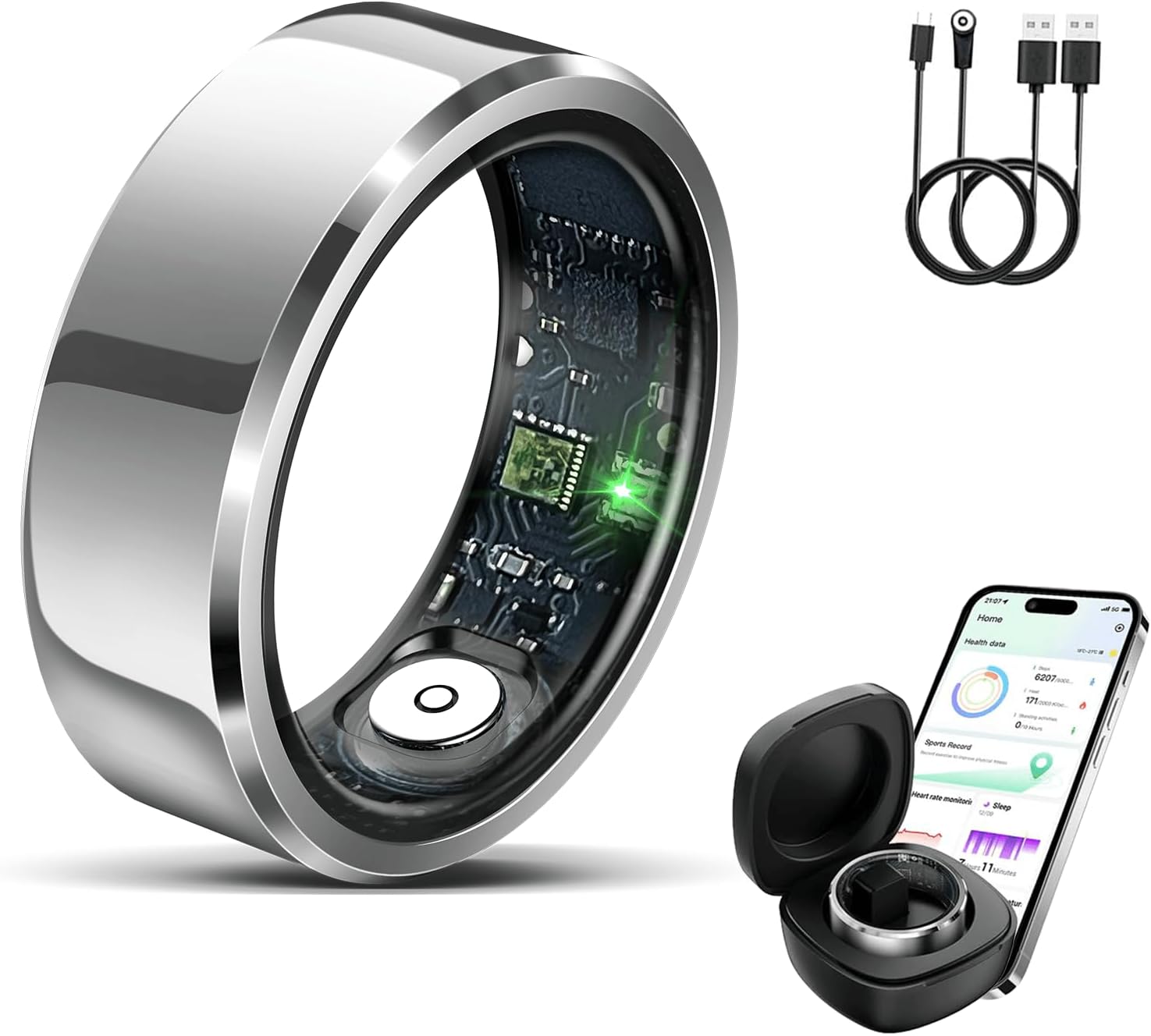 Smart Ring for Women Men - IP68 Waterproof Fitness Tracker