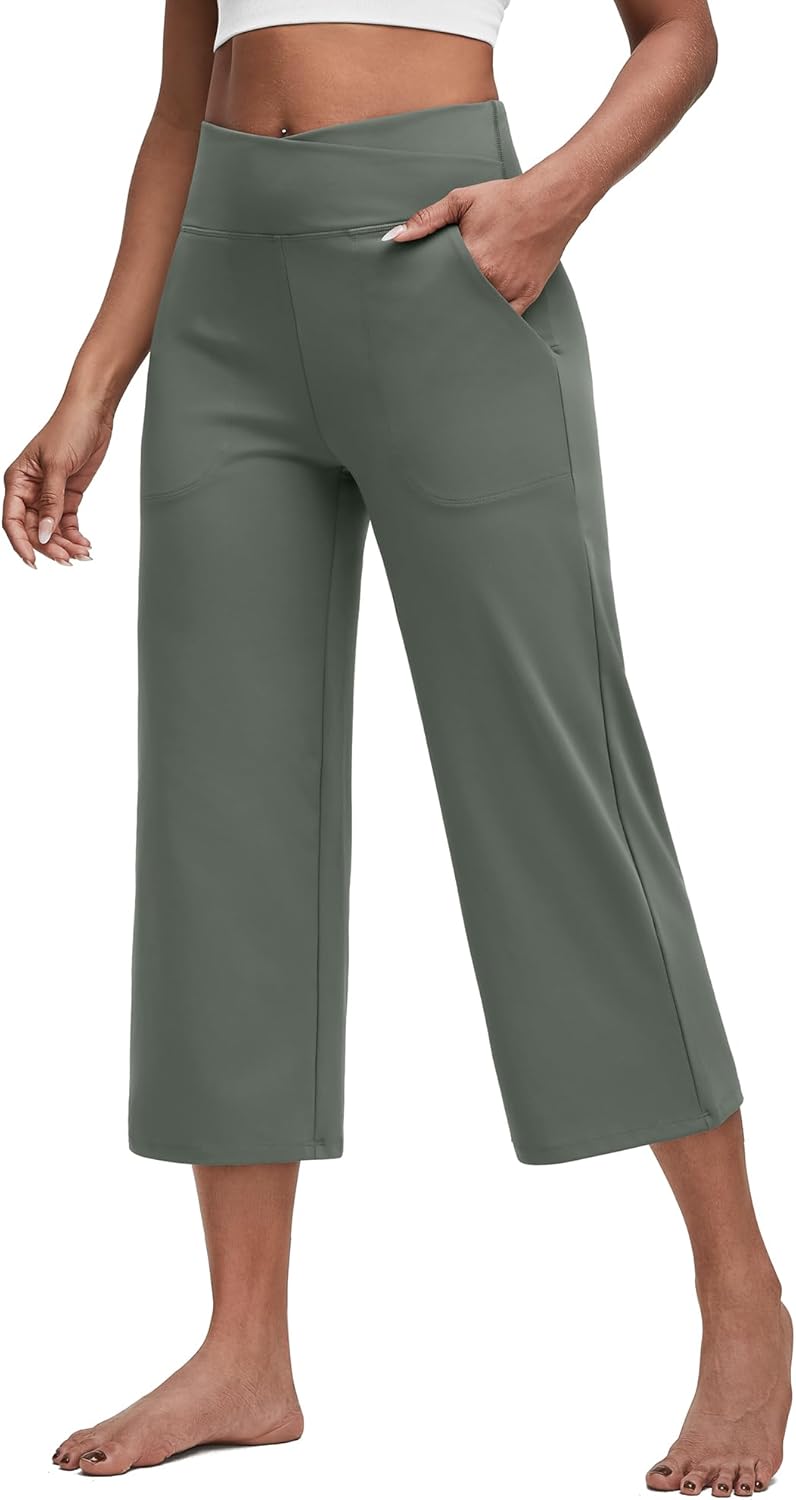 G4Free Capri Pants for Women - Stylish Wide Leg Yoga Capris