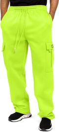 Men's Solid Fleece Heavyweight Cargo Pants - Warm Cargo Sweatpants