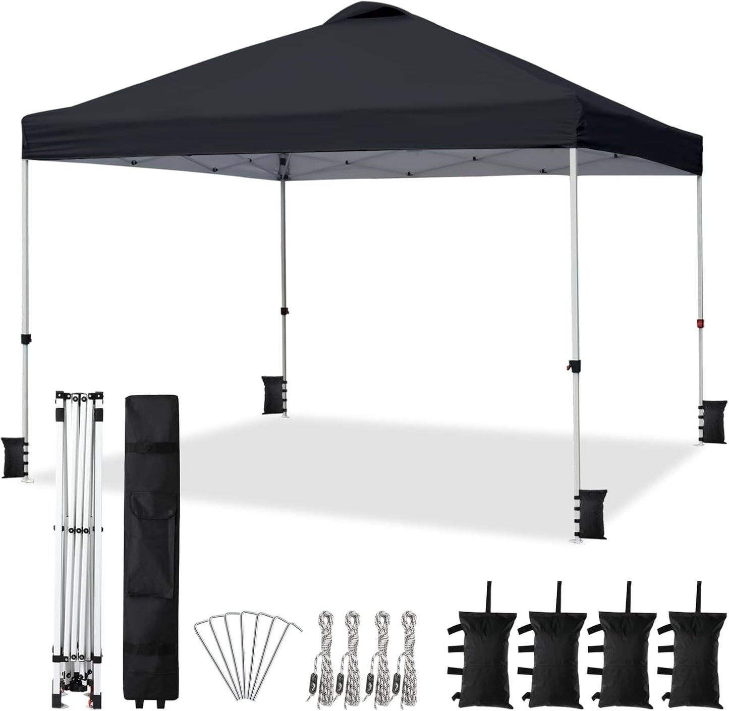 VINGLI 10x10 Pop Up Canopy Tent: Portable Shade with Sandbags