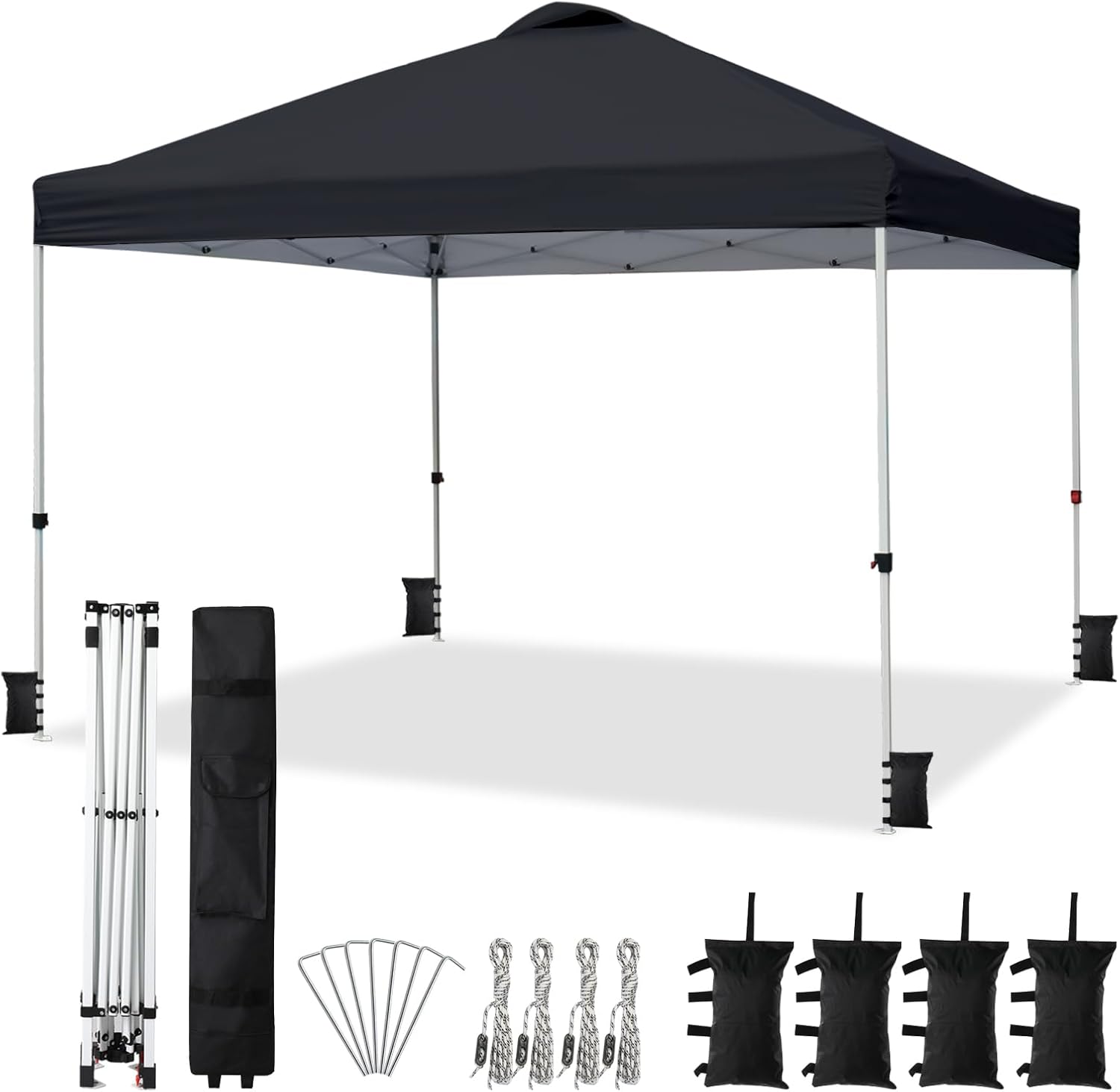 VINGLI 10x10 Pop Up Canopy Tent: Portable Shade with Sandbags