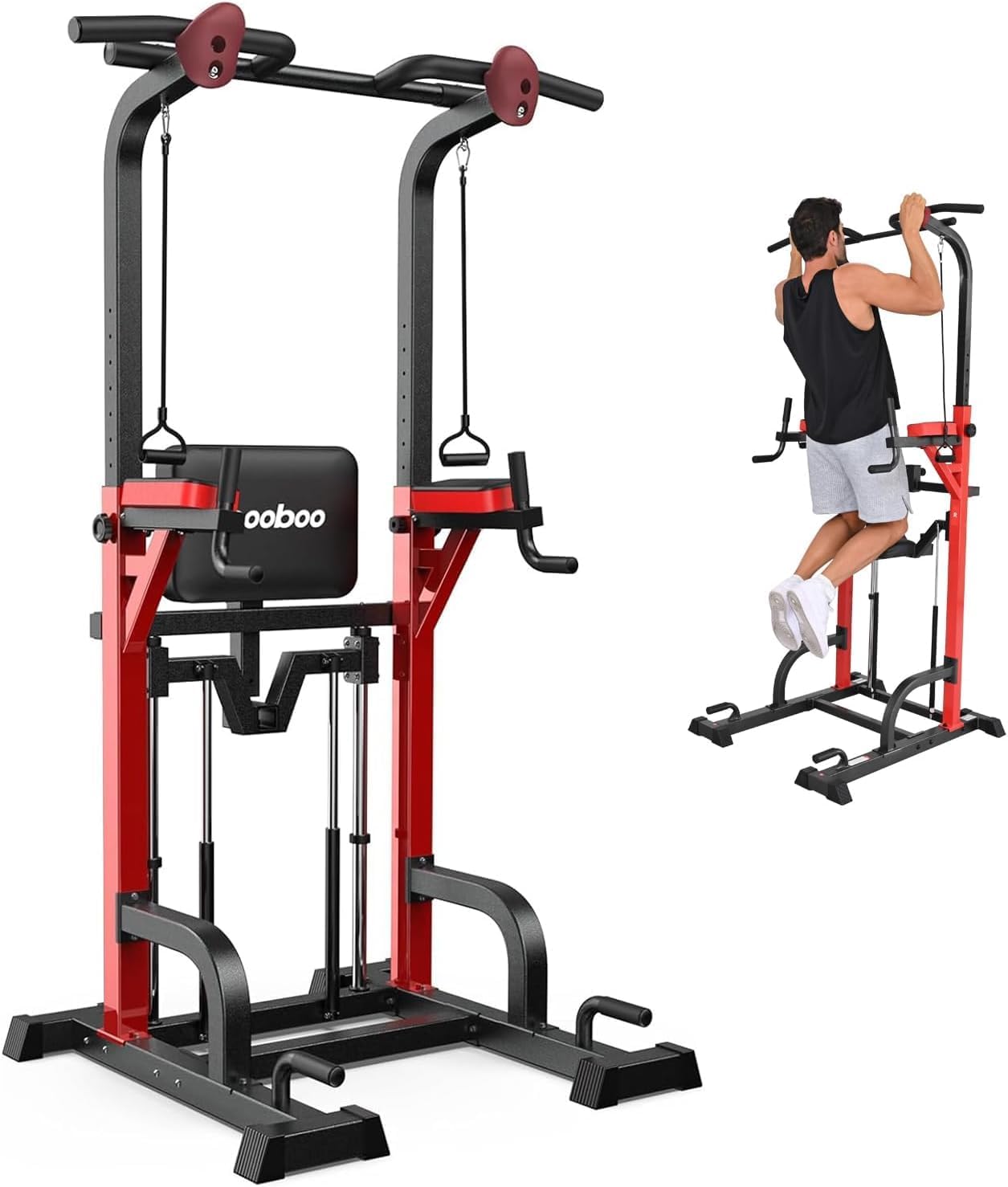 Power Tower Dip Station for Home Gym with Adjustable Height