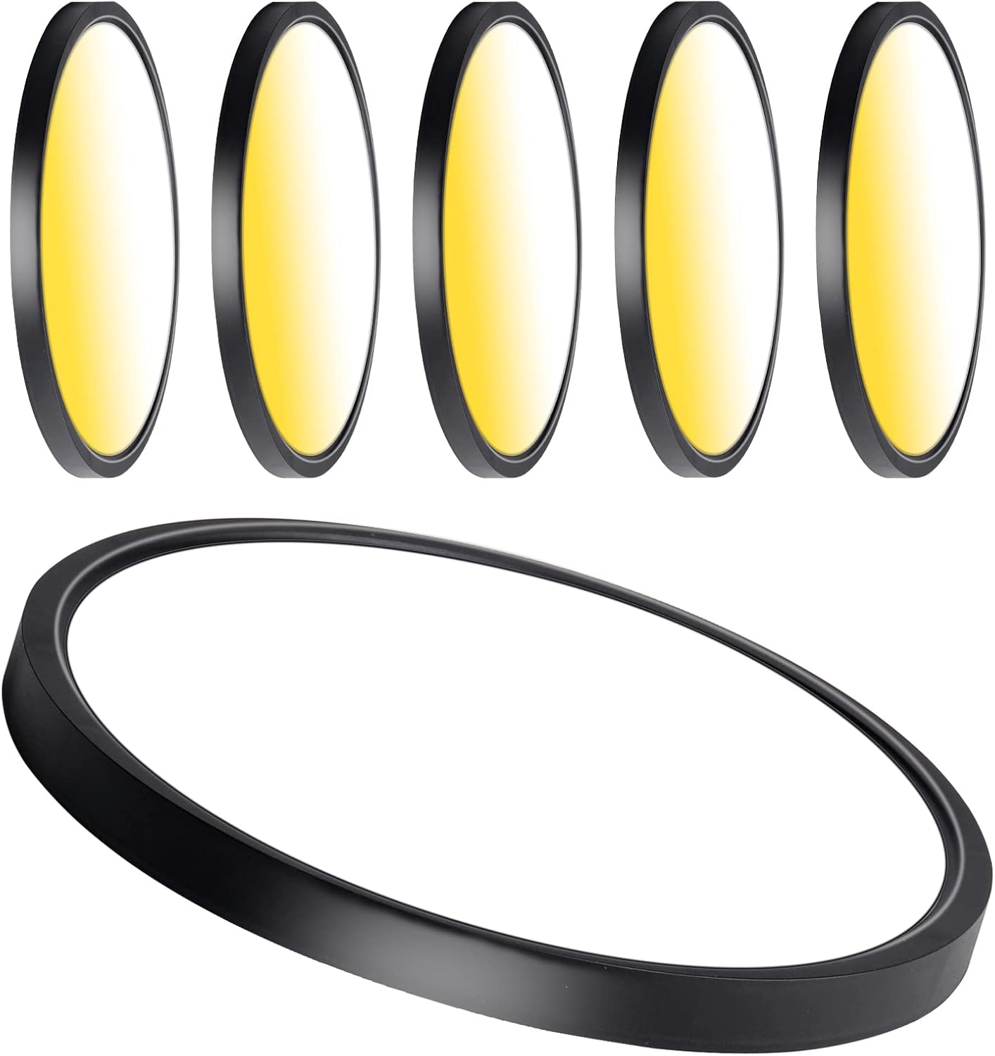 15.8 Inch Black Flush Mount Ceiling Light Dimmable 6 Pack