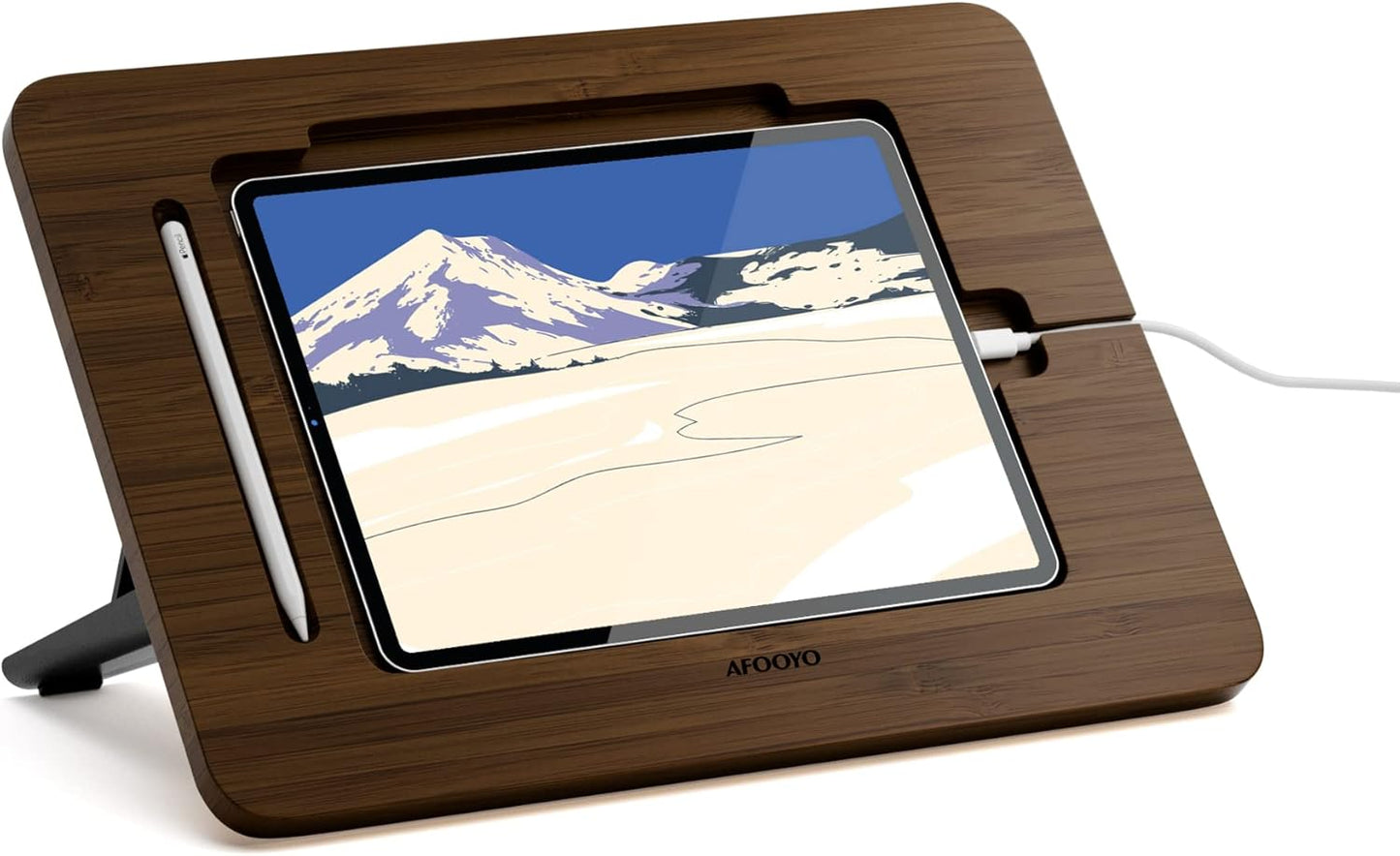 Bamboo Tablet Stand - Adjustable 5 Angles for 9.7-11 in Devices