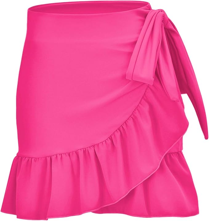 ChinFun Women's Ruffle Sarongs Beach Wrap Cover Up Swimwear