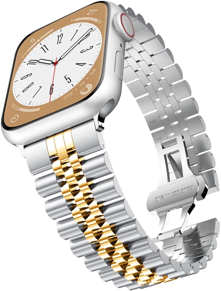 Stainless Steel Apple Watch Band w/ Butterfly Clasp