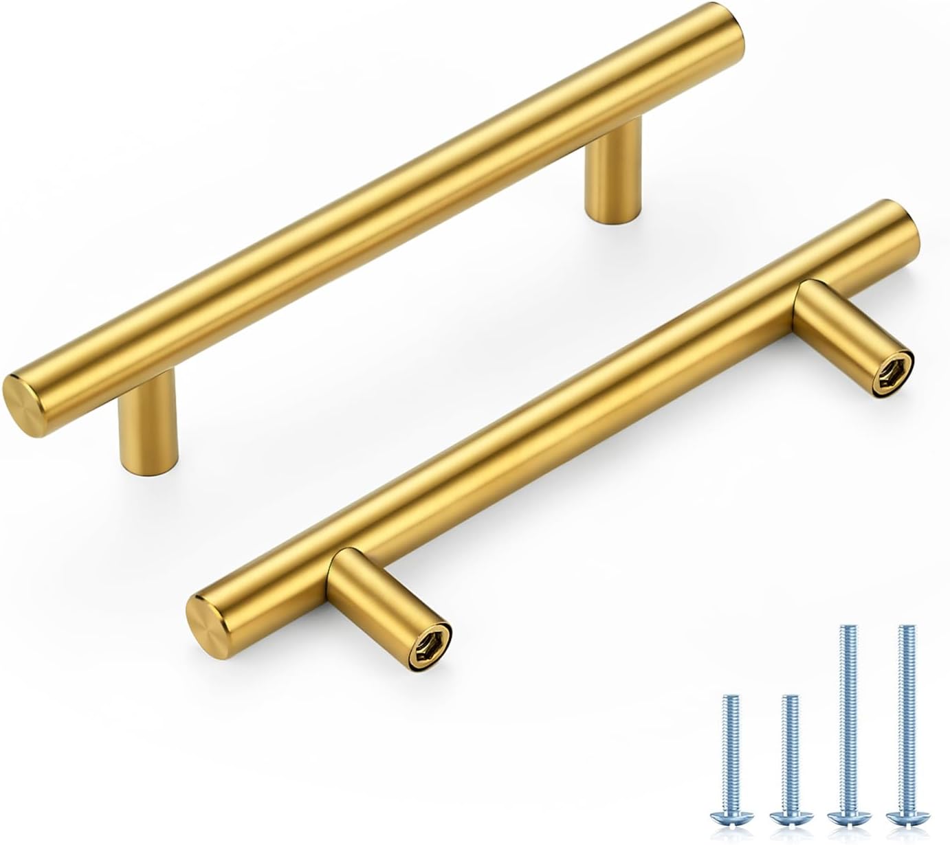 Brushed Brass Cabinet Handles 4 Inch Hole Spacing for Stylish Upgrades