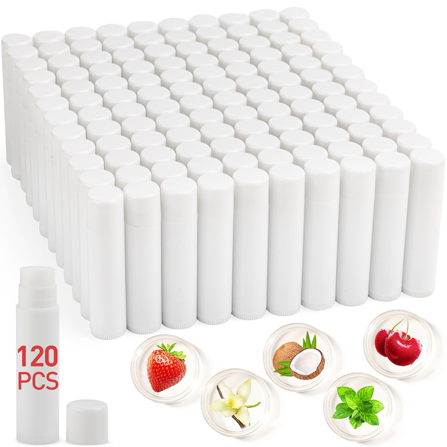120 Pack Natural Lip Balm Bulk Blank Tubes for Customization