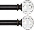 KAMANINA 2 Pack Curtain Rods 32 to 58 in - Elegant Crystal Ends