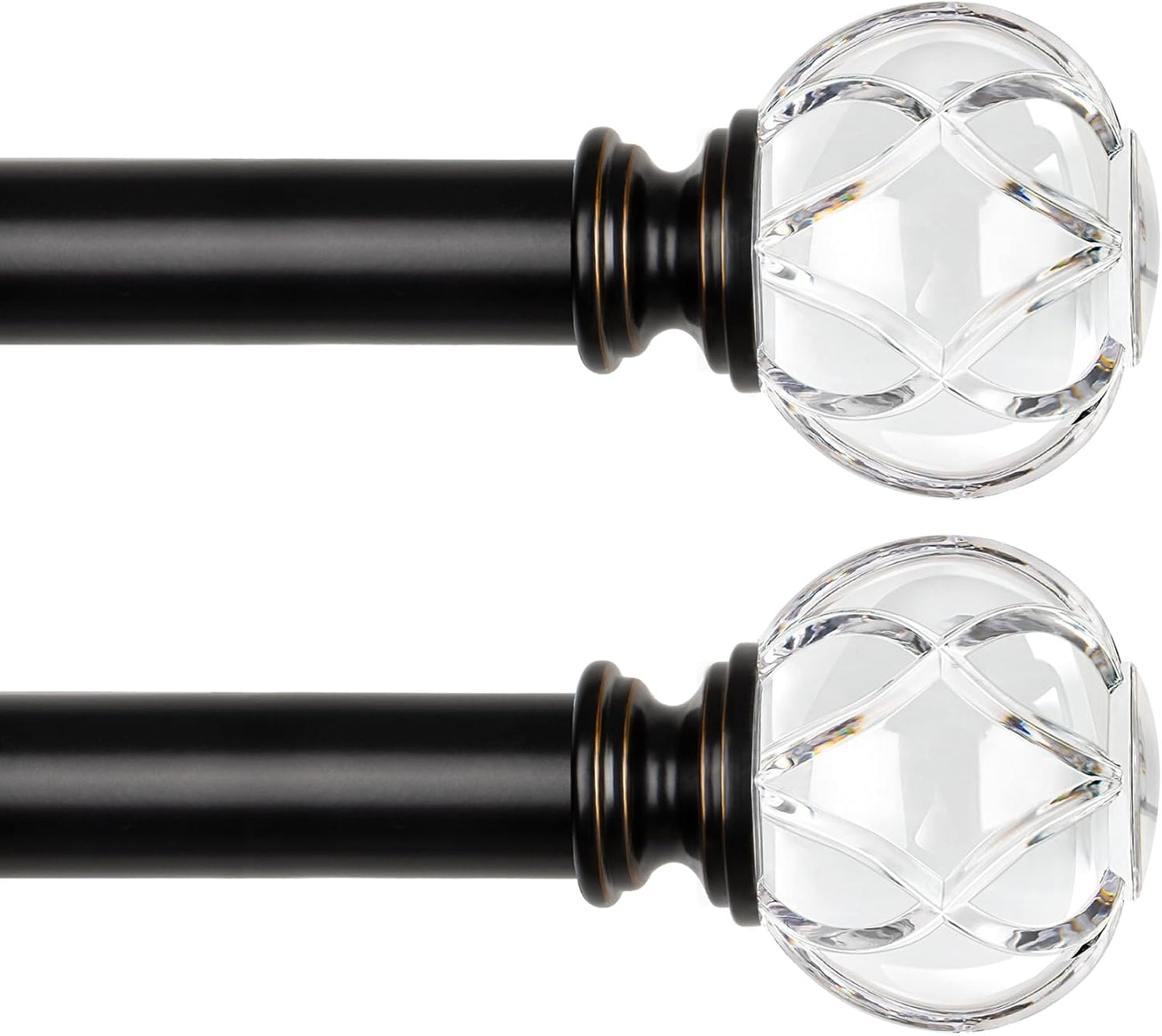 KAMANINA Curtain Rods 32 to 58 Inches with Elegant Finials