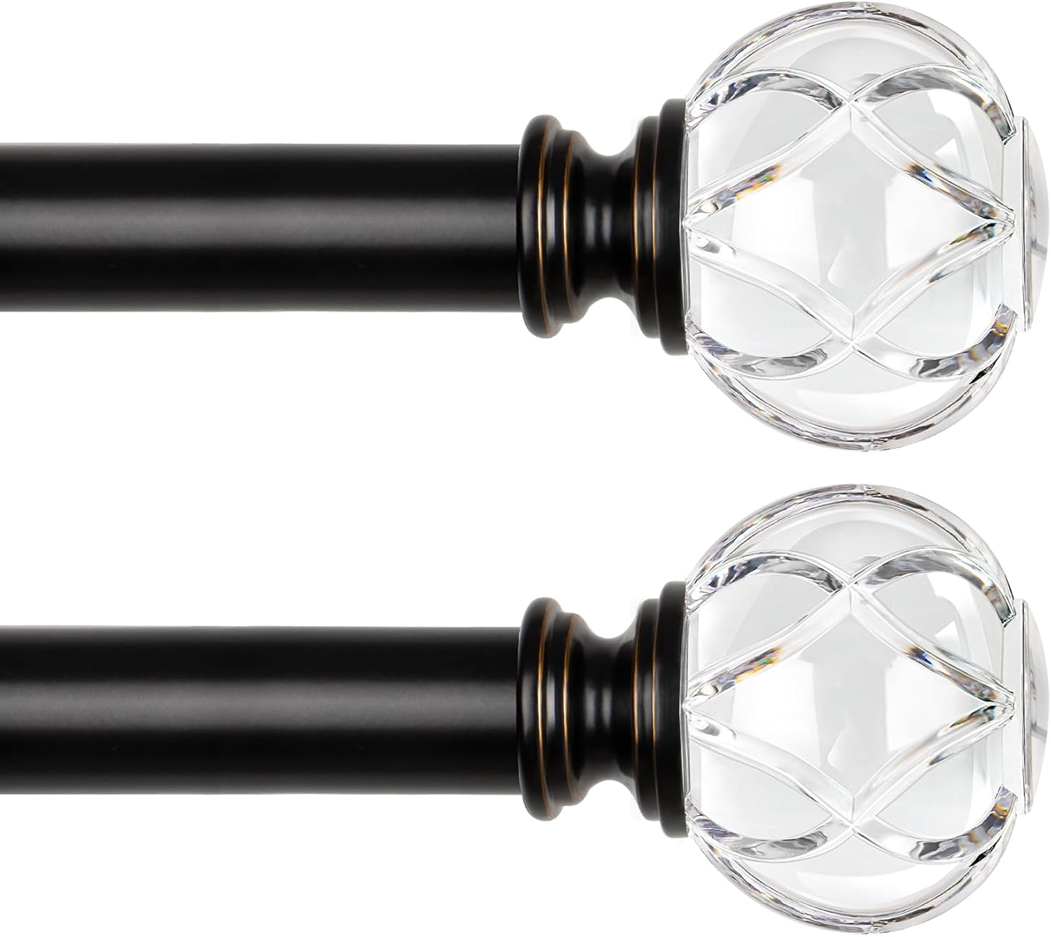 KAMANINA Curtain Rods 32 to 58 Inches with Elegant Finials
