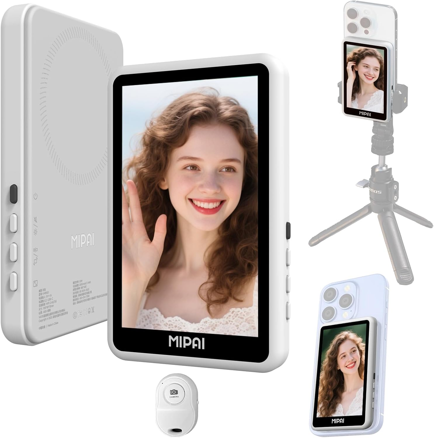 Magnetic Back Camera Selfie Monitor for Vlogs & Live Streams