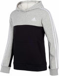 adidas Youth Pullover Fleece Hoodie (Heather Grey/Black) Medium