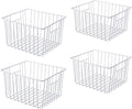 Deep Refrigerator Organizer Baskets for Upright Freezer - 4-Pack
