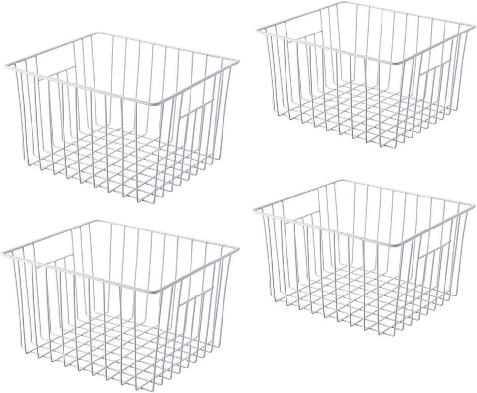 Deep Refrigerator Organizer Baskets for Kitchen and Freezer Use