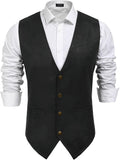 COOFANDY Men's Suede Leather Vest Cowboy Western Waistcoat