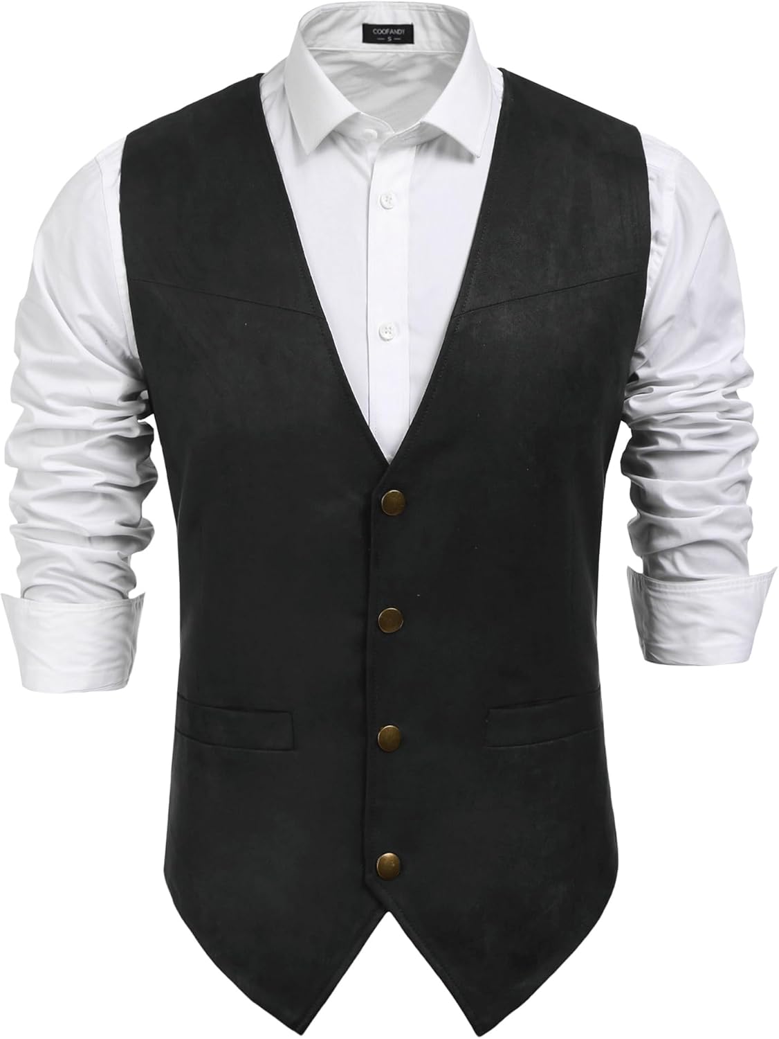 Men's Suede Leather Vest for Cowboy Western Style Casual Wear