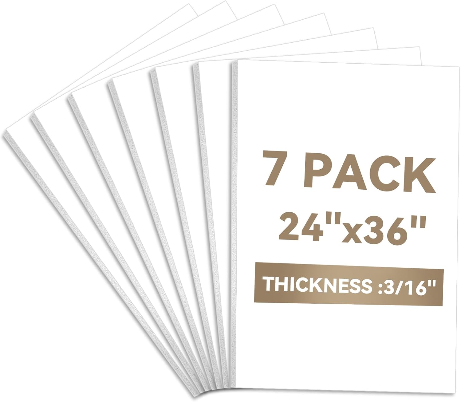 7-Pack White Foam Boards for Crafts, Presentations & Projects