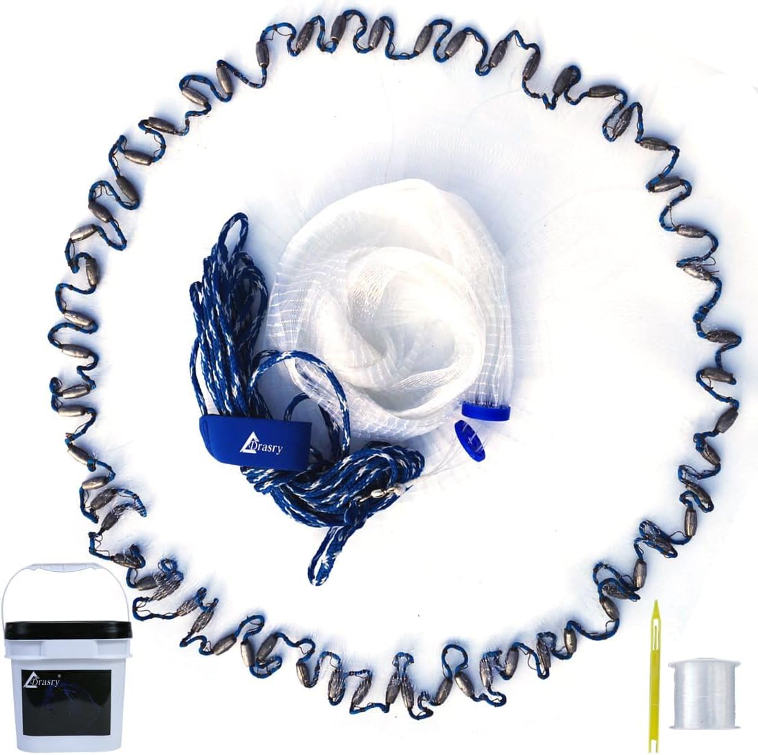 Drasry Saltwater Fishing Cast Net for Bait Trap and More