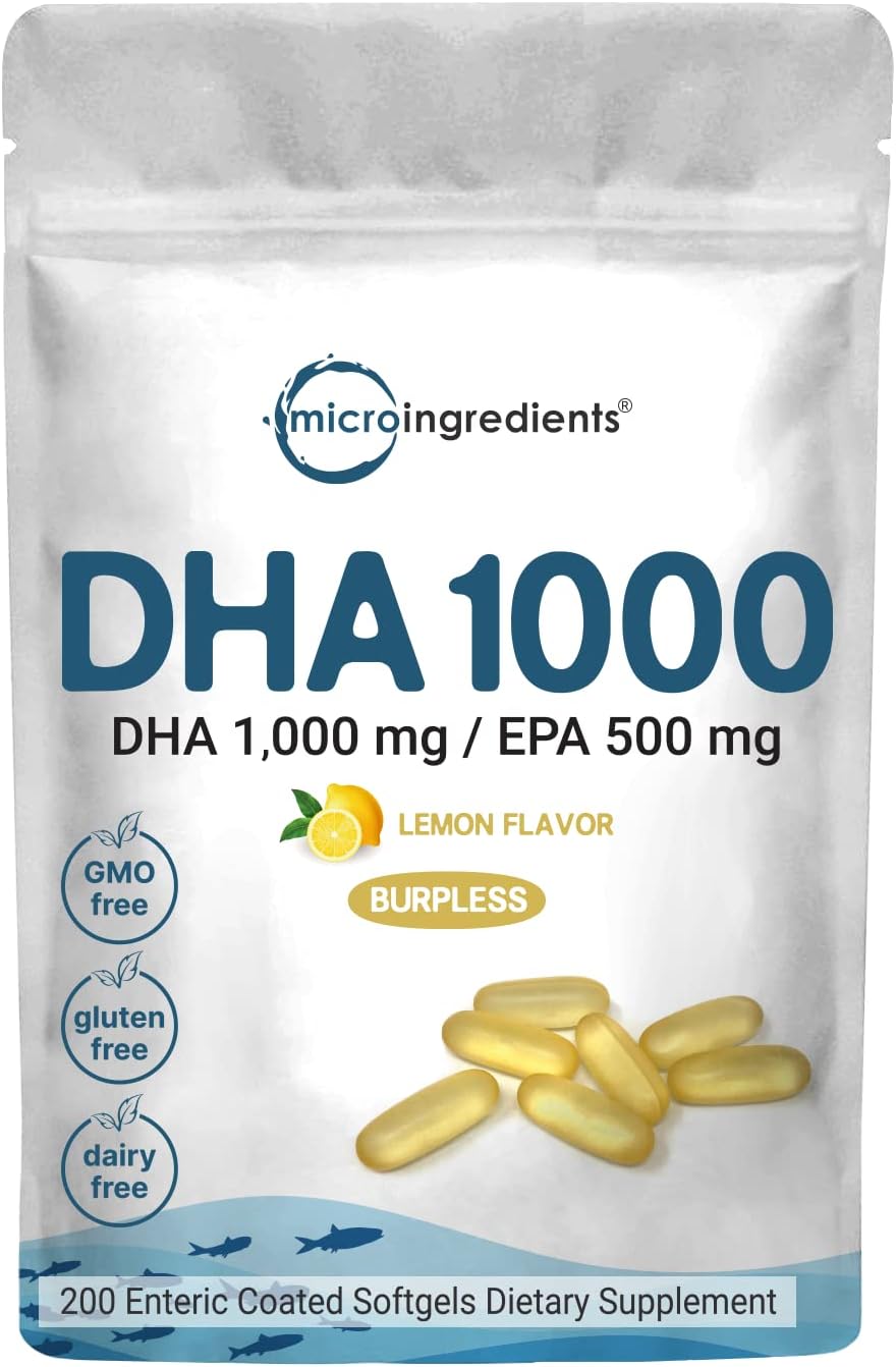 Premium Omega-3 DHA/EPA Lemon Softgels | 1000mg/500mg | Norwegian Fish