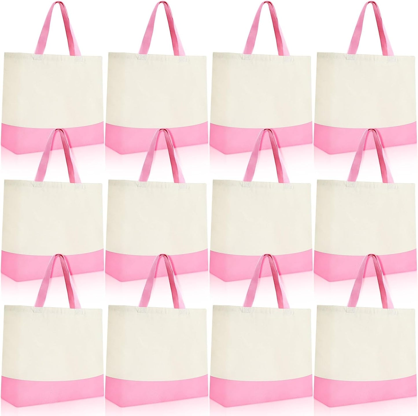Epakh 12 Pack Canvas Tote Bags for Grocery Shopping and More