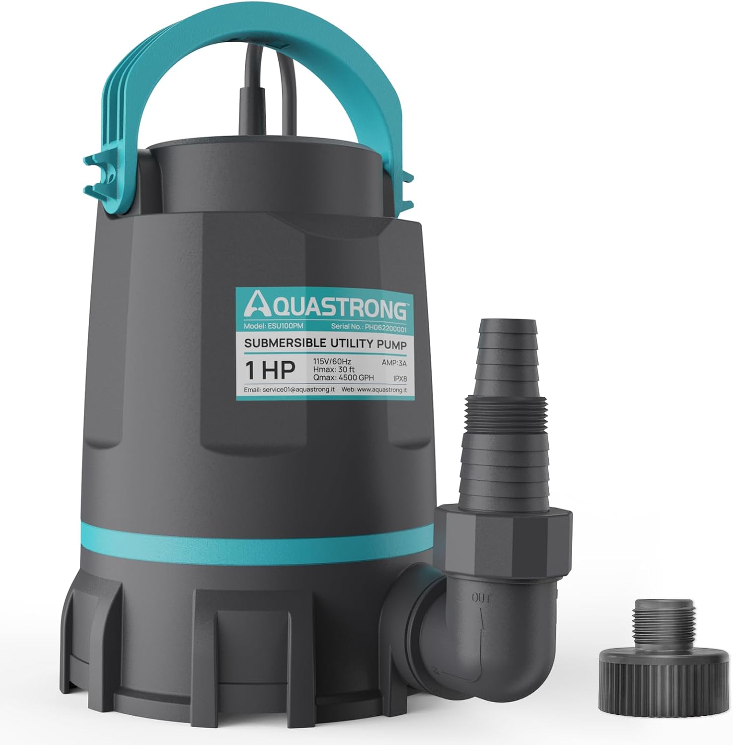 Aquastrong Sump Pump 1 HP for High Flow Water Removal