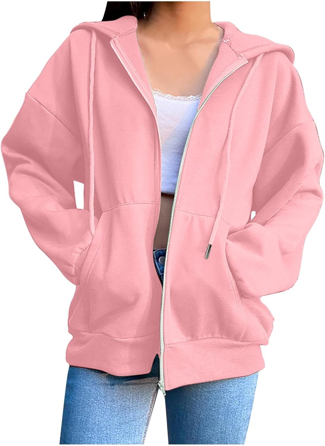 Cozy Oversized Zip-Up Hoodie for 2024 Fall 