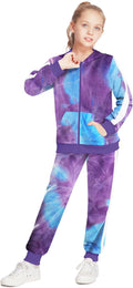 Girls 2 Piece Zipper Tracksuit Sweatsuit Set - Comfortable Everyday