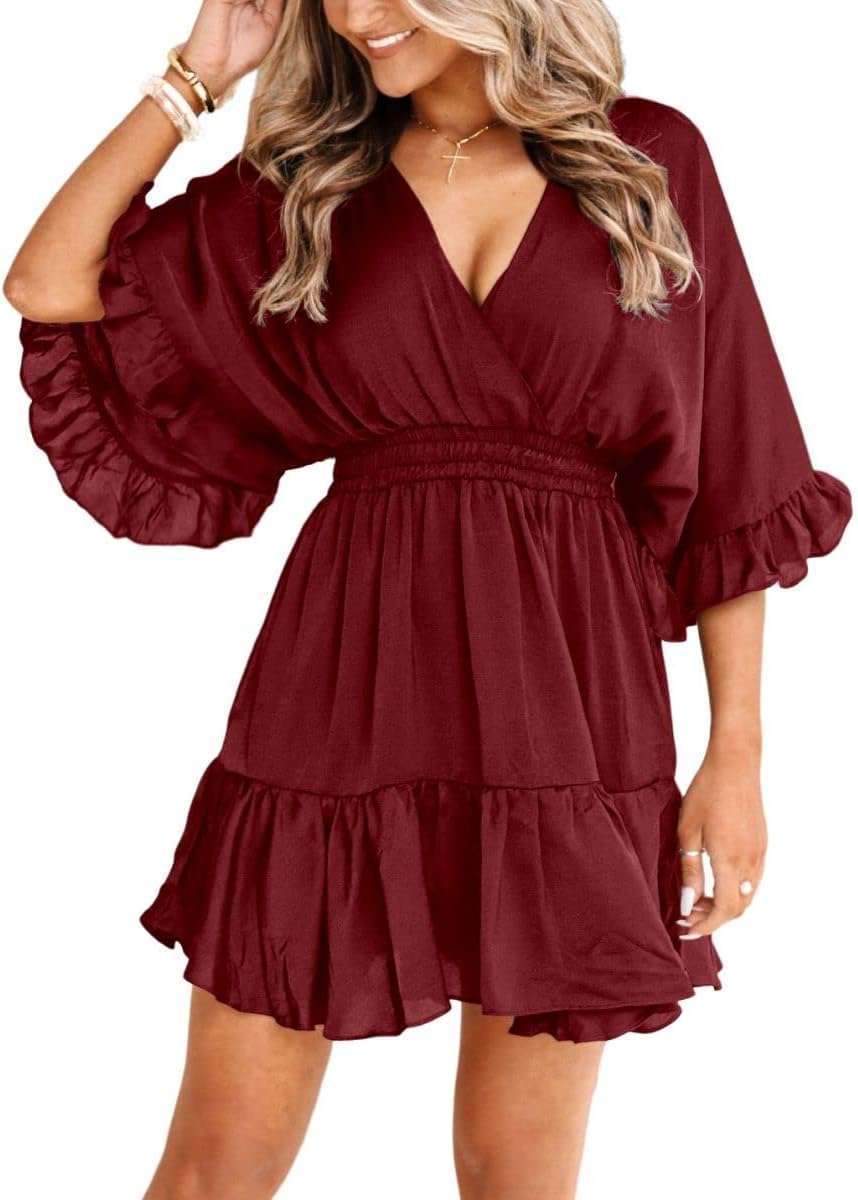 Aoysky Womens V Neck Casual Dresses for Summer Fun and Style