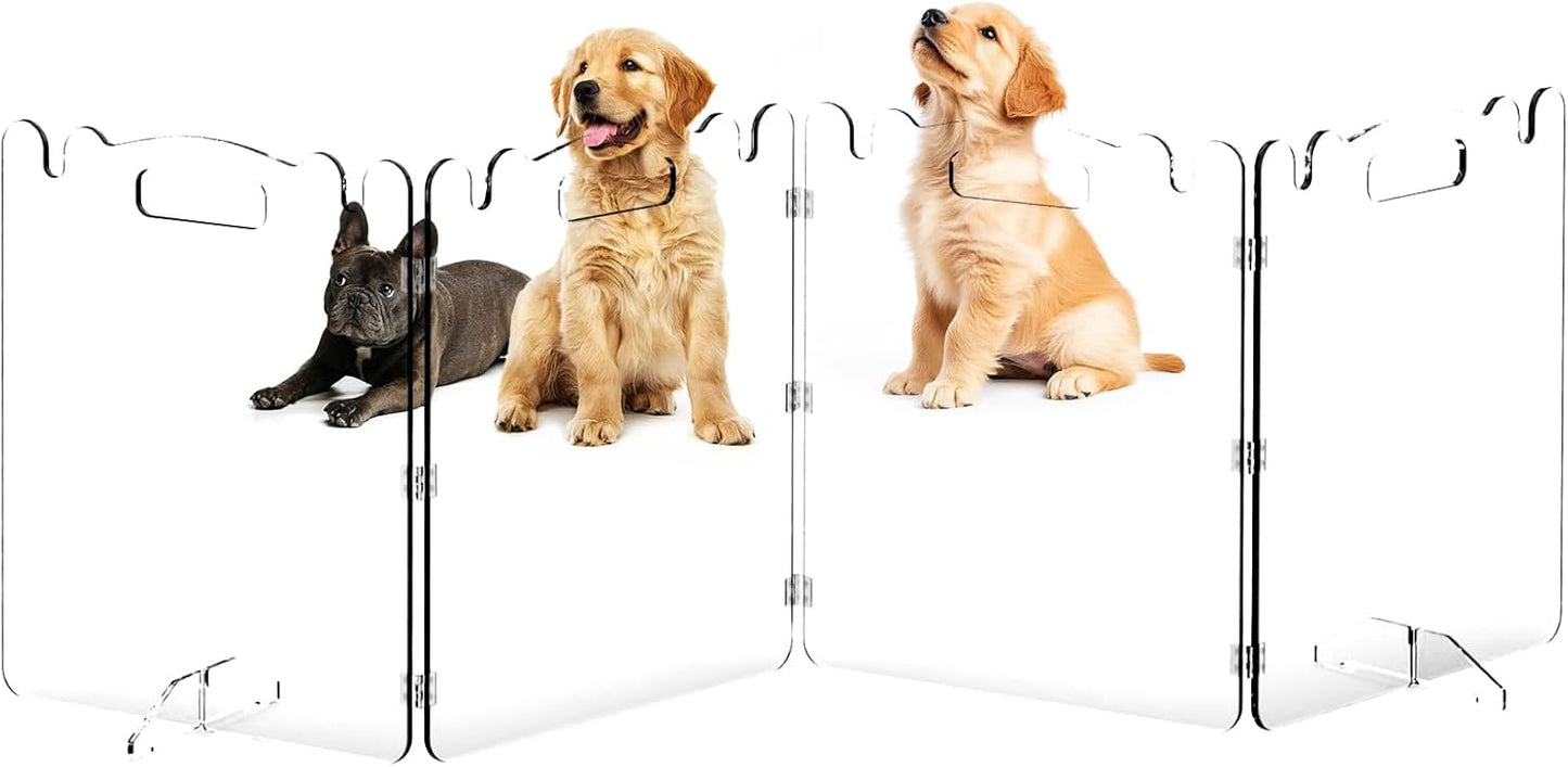 Clear Acrylic Pet Dog Gate - Folding Transparent Barrier for Pets
