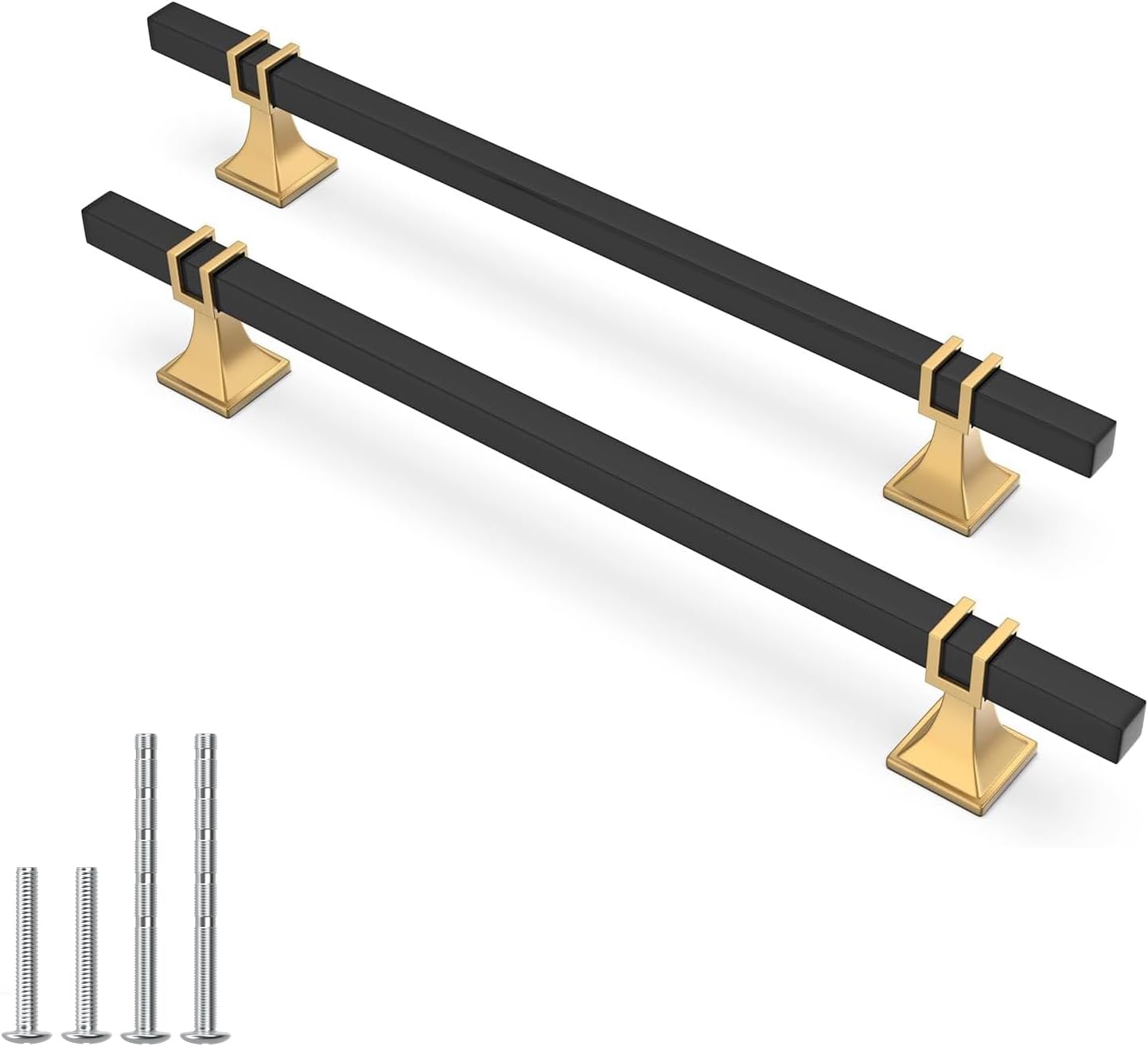 Stylish 25 Pack 7-1/2 Inch Black and Gold Cabinet Pulls