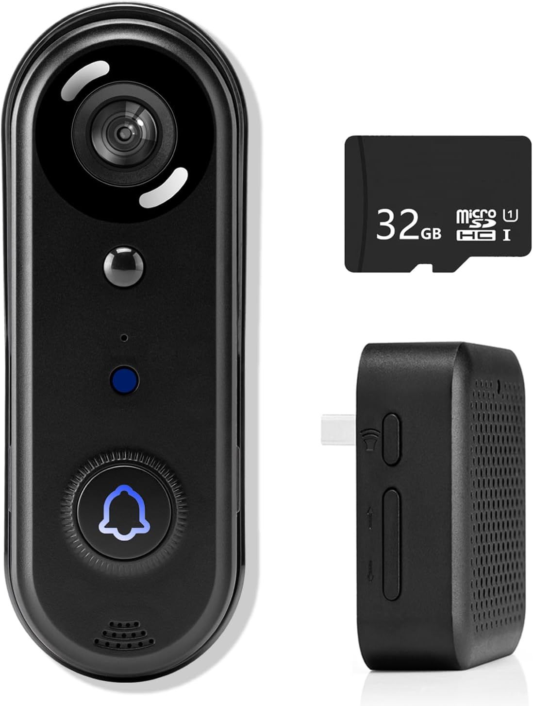 KALOGL 1080P Wireless Doorbell: No Fees, Chime, SD Card