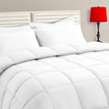 TAIMIT White Queen Size Comforter Set - 7 Piece Bed in a Bag