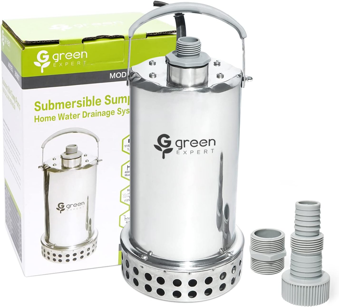 Green Expert 1HP Submersible Sump Pump for Fast Water Drainage