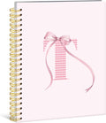 Spiral Notebook Coquette Pink Bow Initial T Personalized Notebook