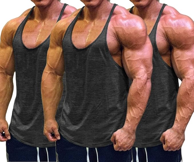 Muscle Cmdr Men's Bodybuilding Stringer Tank Tops for Gym Use