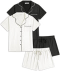 Ekouaer 2 Pack Womens Pajamas Set Button Down - Lightweight Summer PJs