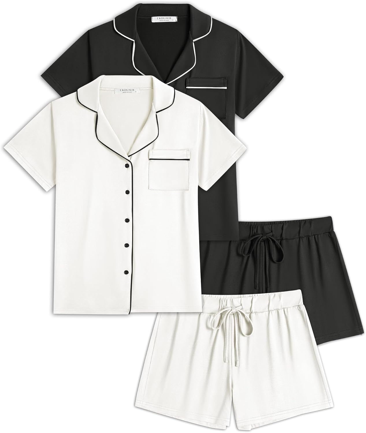 Ekouaer 2 Pack Womens Pajamas Set for Ultimate Comfort