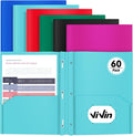 Heavy Duty Plastic Folder 60 Pack, Letter Size Poly File - Assorted