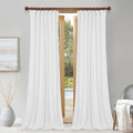 White Velvet Curtains 52x84 2 Panels - Soft Blackout Drapes