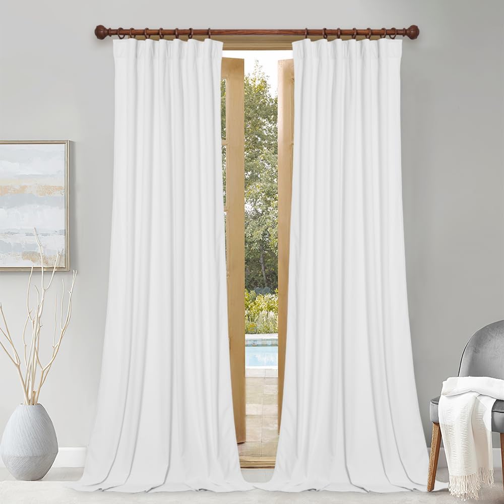 StangH White Velvet Curtains for Bedroom - Elegant Home Decor
