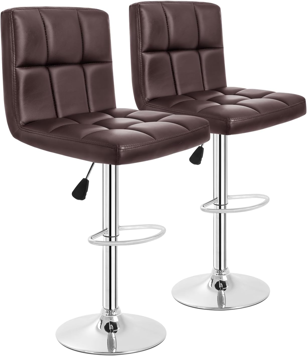 BestOffice Adjustable PU Leather Swivel Bar Stools Set of 2