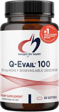 Q-Evail 100mg CoQ10 Highly Bioavailable Ubiquinone - Superior