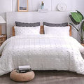 Tufted White Comforter Set King Size (104x90 in) - Lightweight Cotton